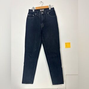 Vintage Guess Men's Dark Black Straight Jeans